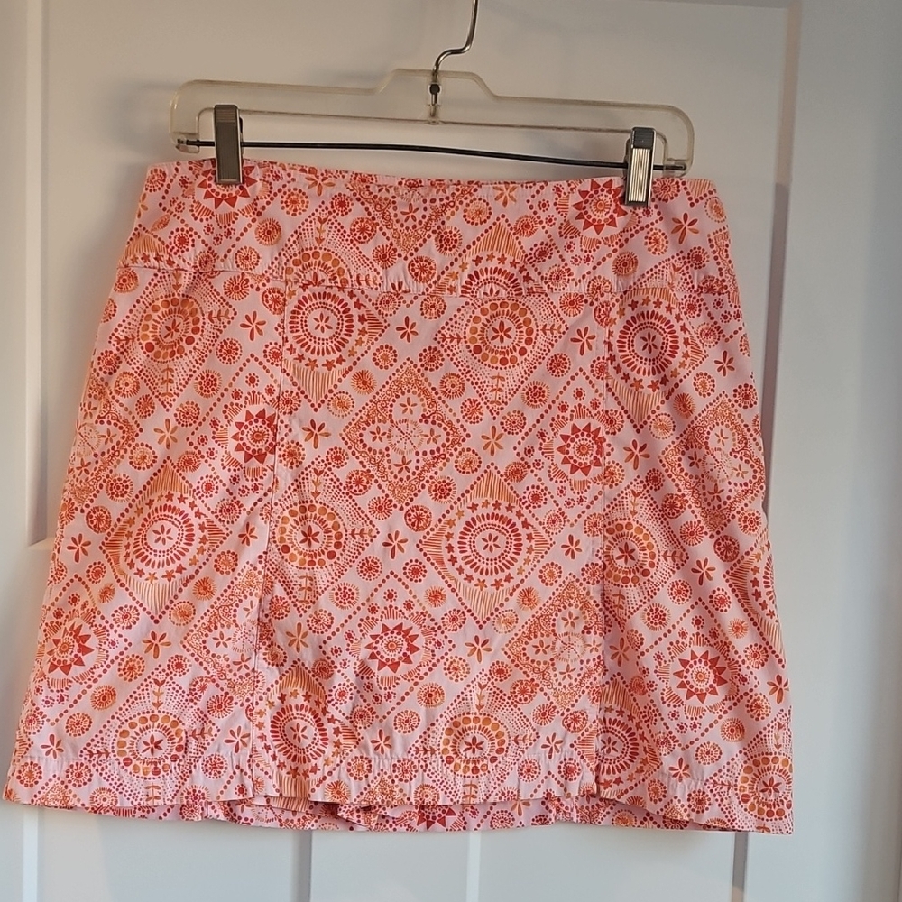 White Stag Pink and Orange Patterned A-Line Skirt
